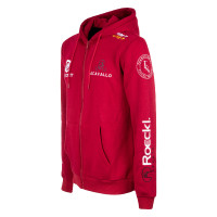 Herenhoodie met multi-logo Equestro Asfalt Grijs Herenhoodie met multi-logo Equestro Asfalt Grijs