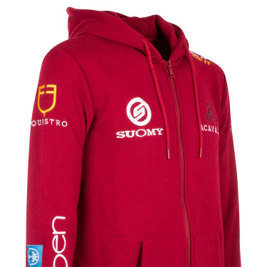 Herenhoodie met multi-logo Equestro Scooter Beige