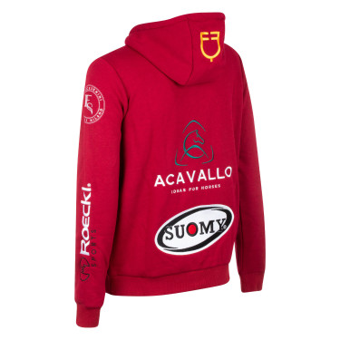 Herenhoodie met multi-logo Equestro Scooter Beige