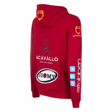 Herenhoodie met multi-logo Equestro Scooter Beige