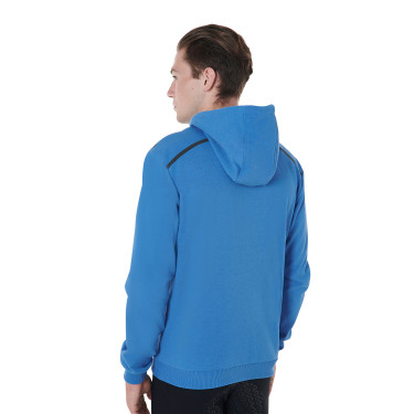 Katoenen hoodie met ritssluiting heren Equestro Daphne Blauw