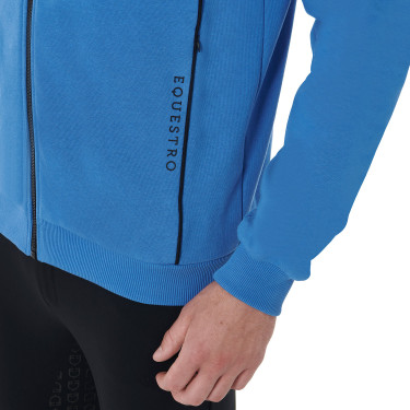 Katoenen hoodie met ritssluiting heren Equestro Daphne Blauw