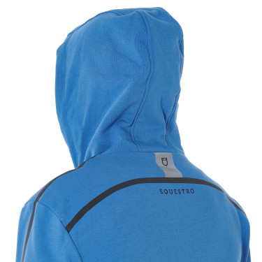 Katoenen hoodie met ritssluiting heren Equestro Daphne Blauw