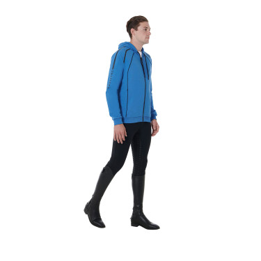 Katoenen hoodie met ritssluiting heren Equestro Daphne Blauw
