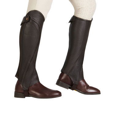 Uniseks mini-chaps van geperforeerd leer voor maximaal comfort Salisbury Equestro Bruin Uniseks mini-chaps van geperforeerd leer voor maximaal comfort Salisbury Equestro Bruin
