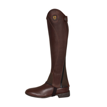 Unisex mini-chaps van soepel leer met zijrits Magellano Equestro Bruin Unisex mini-chaps van soepel leer met zijrits Magellano Equestro Bruin