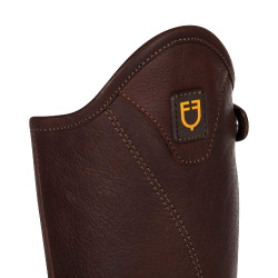 Unisex mini-chaps van soepel leer met zijrits Magellano Equestro Bruin Unisex mini-chaps van soepel leer met zijrits Magellano Equestro Bruin