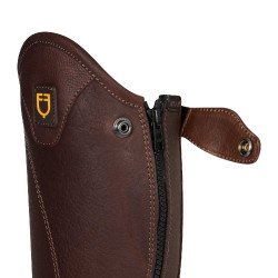 Unisex mini-chaps van soepel leer met zijrits Magellano Equestro Bruin Unisex mini-chaps van soepel leer met zijrits Magellano Equestro Bruin