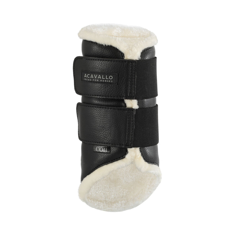 Voorste peesbeschermers van ecologisch leer met dubbele klittenbandsluiting Acavallo Voorste peesbeschermers van ecologisch leer met dubbele klittenbandsluiting Acavallo