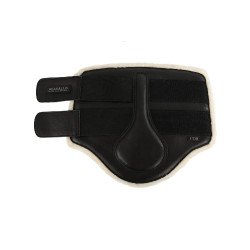 Voorste peesbeschermers van ecologisch leer met dubbele klittenbandsluiting Acavallo Zwart