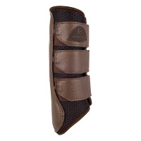 Achterbeenbeschermers van geperforeerd neopreen met driedubbele klittenband Acavallo Zwart