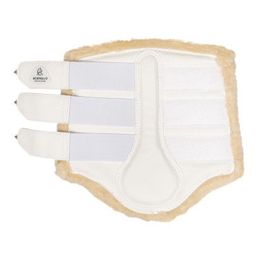 Achterste beenbeschermers van synthetisch leer met drievoudig klittenband Acavallo Wit
