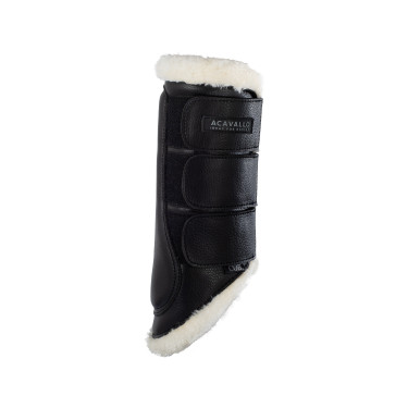 Achterste beenbeschermers van ecologisch leer met drievoudige klittenbandsluiting Acavallo Achterste beenbeschermers van ecologisch leer met drievoudige klittenbandsluiting Acavallo