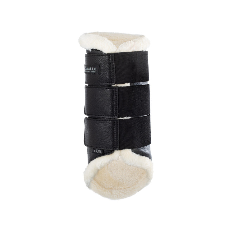 Achterste beenbeschermers van ecologisch leer met drievoudige klittenbandsluiting Acavallo Achterste beenbeschermers van ecologisch leer met drievoudige klittenbandsluiting Acavallo