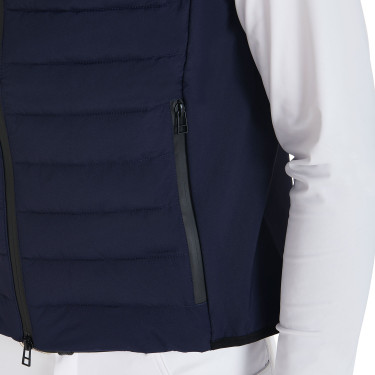 Herenbodywarmer van winddicht technisch materiaal Equestro Marine Marineblauw