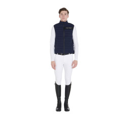 Herenbodywarmer van winddicht technisch materiaal Equestro Marine Marineblauw