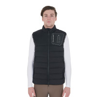 Stretchstof bodywarmer met siliconen patch voor heren Equestro Zwart