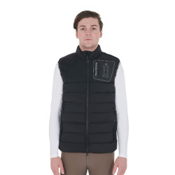 Stretchstof bodywarmer met siliconen patch voor heren Equestro Zwart
