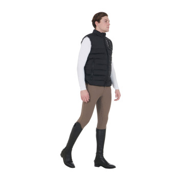 Stretchstof bodywarmer met siliconen patch voor heren Equestro Zwart