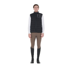Stretchstof bodywarmer met siliconen patch voor heren Equestro Zwart