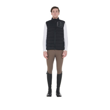 Stretchstof bodywarmer met siliconen patch voor heren Equestro Zwart