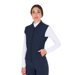 Getailleerd vest van technische stof dames Equestro Marineblazer Marineblauw