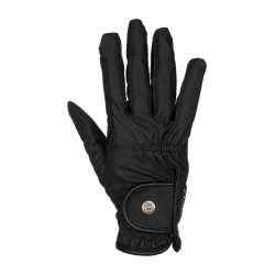 Unisex handschoenen van zacht synthetisch leer met klittenbandsluiting Equestro Zwart