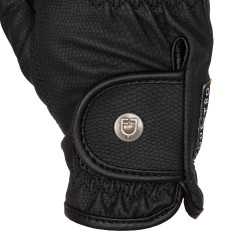 Unisex handschoenen van zacht synthetisch leer met klittenbandsluiting Equestro Zwart