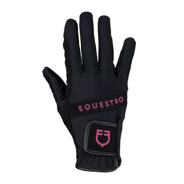 Technische stoffen handschoenen met meerkleurig logo Equestro Technische stoffen handschoenen met meerkleurig logo Equestro