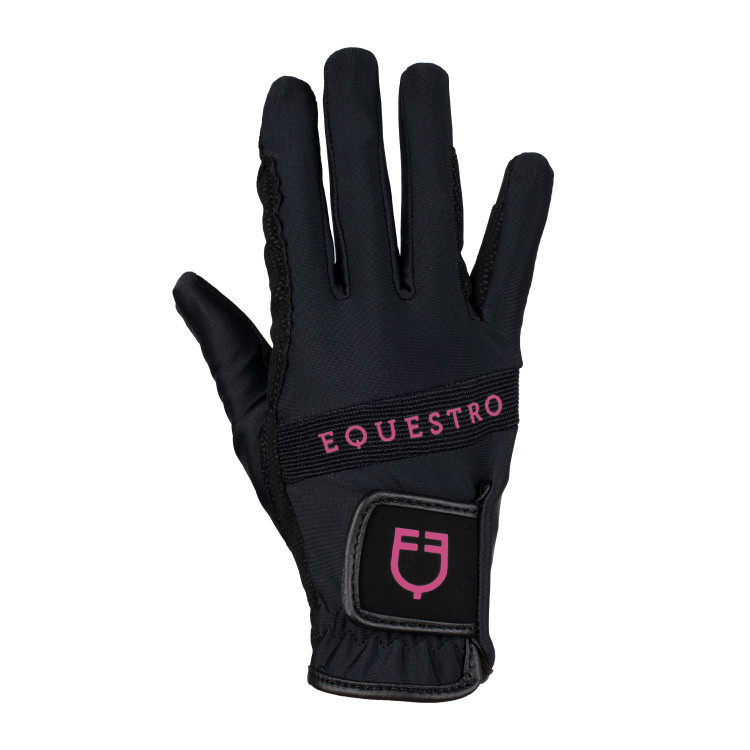 Technische stoffen handschoenen met meerkleurig logo Equestro Technische stoffen handschoenen met meerkleurig logo Equestro