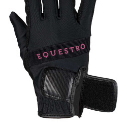 Technische stoffen handschoenen met meerkleurig logo Equestro Technische stoffen handschoenen met meerkleurig logo Equestro