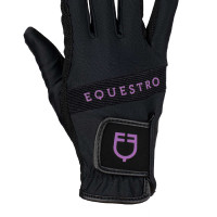 Technische stoffen handschoenen met meerkleurig logo Equestro Zwart / wit