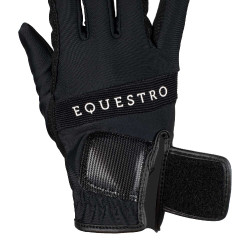 Technische stoffen handschoenen met meerkleurig logo Equestro Zwart / wit