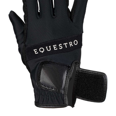 Technische stoffen handschoenen met meerkleurig logo Equestro Zwart / wit