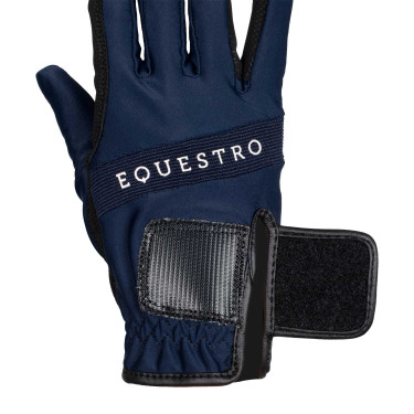 Technische stoffen handschoenen met meerkleurig logo Equestro Marine / wit Blauw
