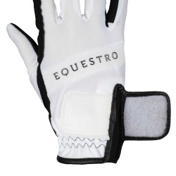 Technische stoffen handschoenen met meerkleurig logo Equestro Wit / zwart