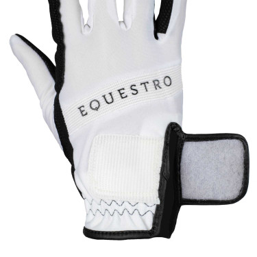 Technische stoffen handschoenen met meerkleurig logo Equestro Wit / zwart