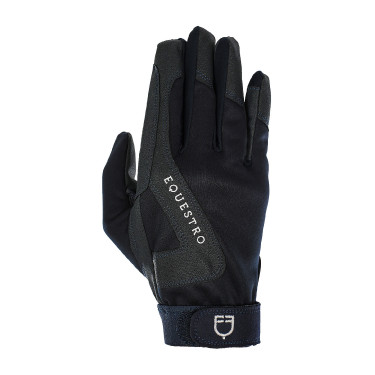 Technische stoffen handschoenen met fleecevoering Equestro Marine Marineblauw Technische stoffen handschoenen met fleecevoering Equestro Marine Marineblauw