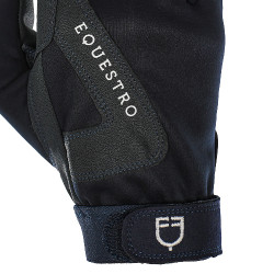 Technische stoffen handschoenen met fleecevoering Equestro Marine Marineblauw Technische stoffen handschoenen met fleecevoering Equestro Marine Marineblauw