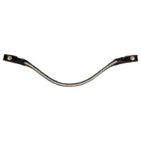 Voorhoofdband van kalfsleer met ovale kristallen Acavallo Zwart / transparant