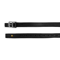 Lederen dubbele stijgbeugelriemen met gebogen gespen Equestro Zwart