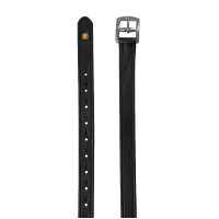 Lederen dubbele stijgbeugelriemen met gebogen gespen Equestro Zwart