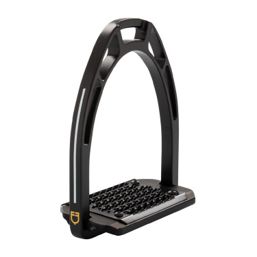 Aluminium stijgbeugels met schuine vloer Pro HPS Equestro Zwart