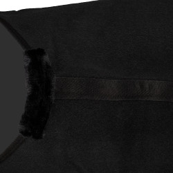 Wollen deken met groene strepen 800g Acavallo Zwart