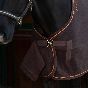 Fleecedeken voor stal 800g Acavallo Bruin / oranje