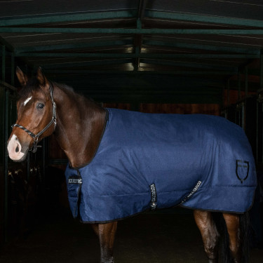 Boxdeken 400g in ripstop-stof met Bora Equestro-logo Marine Marineblauw