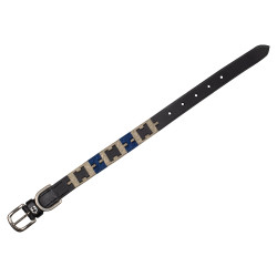 Leren hondenhalsband met geometrisch Polo H Equestro motief Leren hondenhalsband met geometrisch Polo H Equestro motief