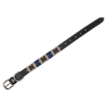 Leren hondenhalsband met geometrisch Polo H Equestro motief Leren hondenhalsband met geometrisch Polo H Equestro motief