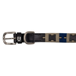 Leren hondenhalsband met geometrisch Polo H Equestro motief Leren hondenhalsband met geometrisch Polo H Equestro motief