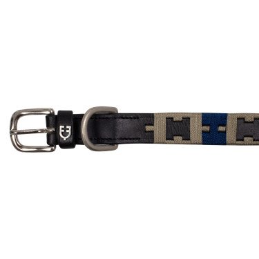 Leren hondenhalsband met geometrisch Polo H Equestro motief Leren hondenhalsband met geometrisch Polo H Equestro motief